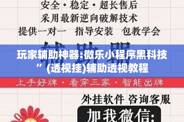 玩家辅助神器:微乐小程序黑科技”(透视挂)辅助透视教程