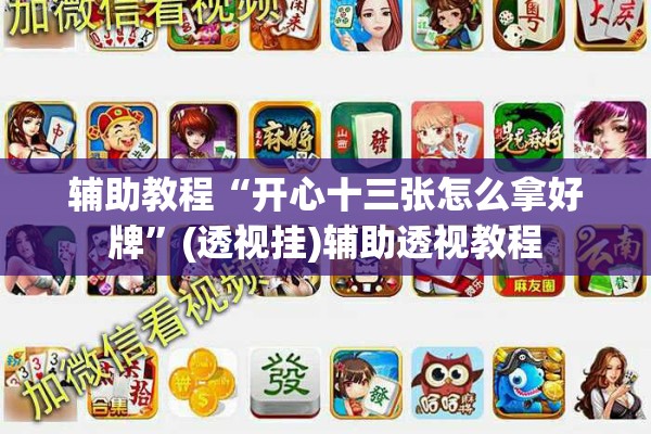 辅助教程“开心十三张怎么拿好牌	”(透视挂)辅助透视教程
