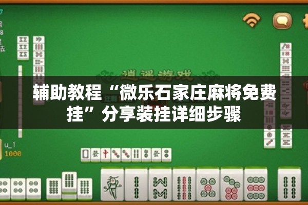 辅助教程“微乐石家庄麻将免费挂”分享装挂详细步骤