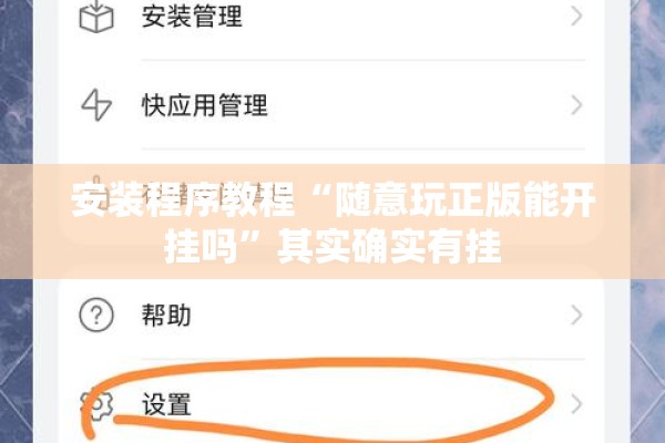 安装程序教程“随意玩正版能开挂吗	”其实确实有挂