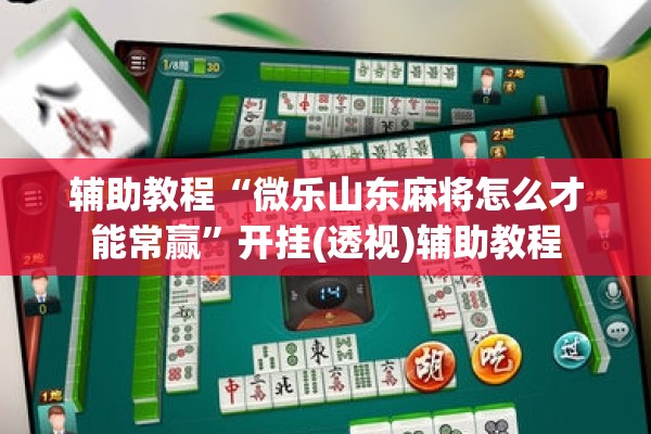 辅助教程“微乐山东麻将怎么才能常赢”开挂(透视)辅助教程