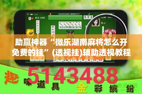 助赢神器“微乐湖南麻将怎么开免费的挂”(透视挂)辅助透视教程