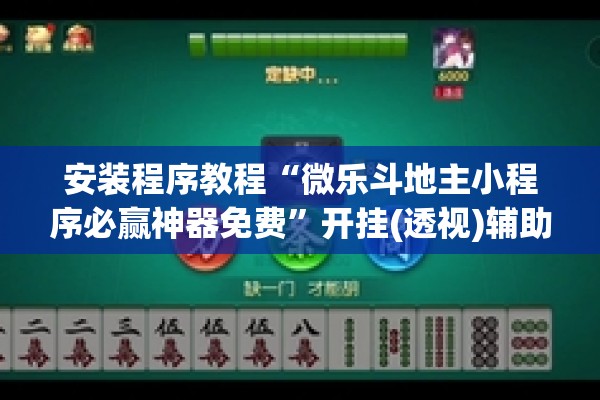 安装程序教程“微乐斗地主小程序必赢神器免费”开挂(透视)辅助神器
