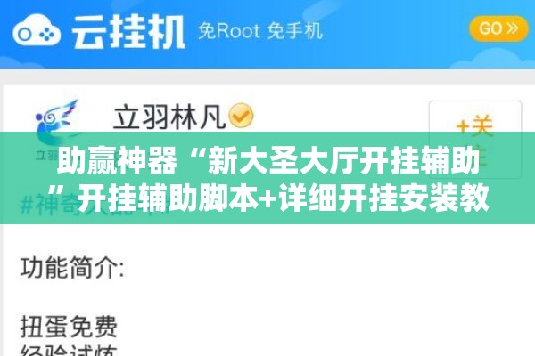 助赢神器“新大圣大厅开挂辅助”开挂辅助脚本+详细开挂安装教程