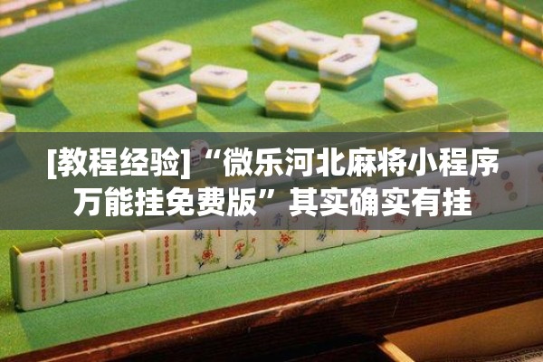 [教程经验]“微乐河北麻将小程序万能挂免费版	”其实确实有挂