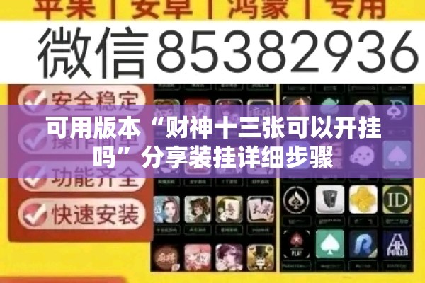 可用版本“财神十三张可以开挂吗”分享装挂详细步骤