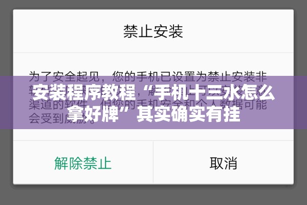 安装程序教程“手机十三水怎么拿好牌	”其实确实有挂