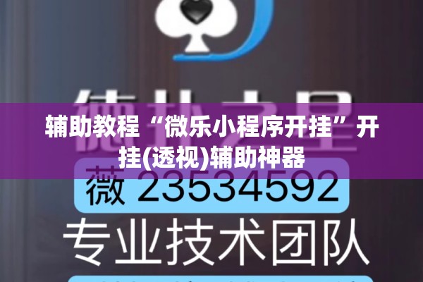 辅助教程“微乐小程序开挂”开挂(透视)辅助神器