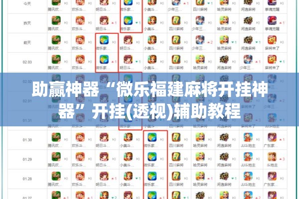 助赢神器“微乐福建麻将开挂神器”开挂(透视)辅助教程