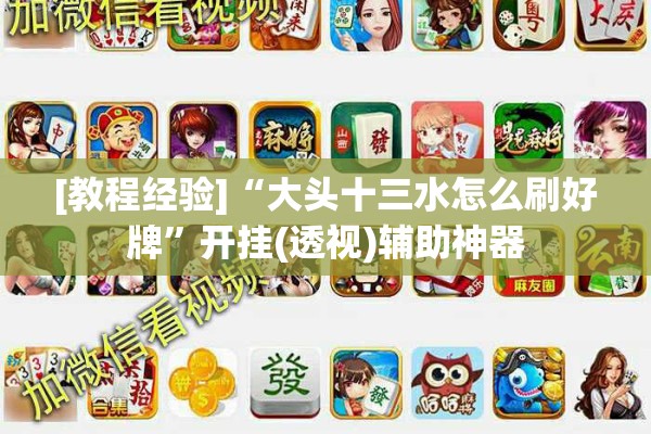 [教程经验]“大头十三水怎么刷好牌”开挂(透视)辅助神器