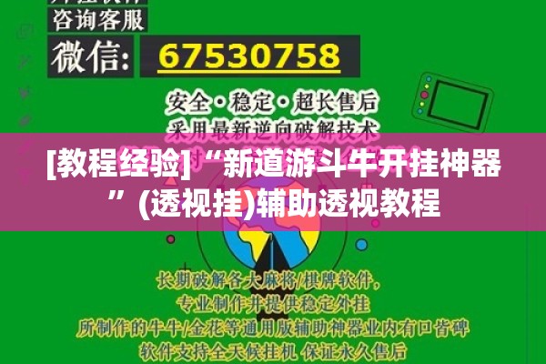 [教程经验]“新道游斗牛开挂神器	”(透视挂)辅助透视教程