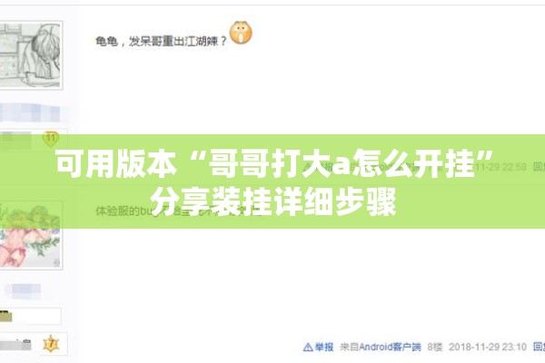 可用版本“哥哥打大a怎么开挂”分享装挂详细步骤