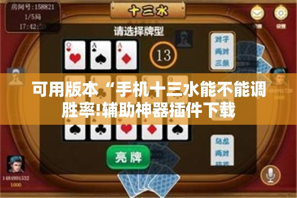 可用版本“手机十三水能不能调胜率!辅助神器插件下载
