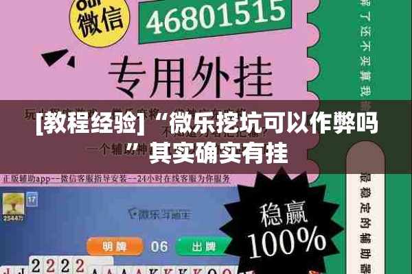 [教程经验]“微乐挖坑可以作弊吗”其实确实有挂
