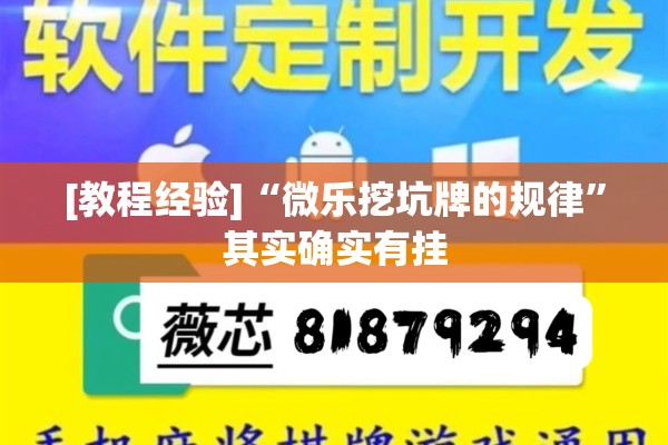 [教程经验]“微乐挖坑牌的规律	”其实确实有挂
