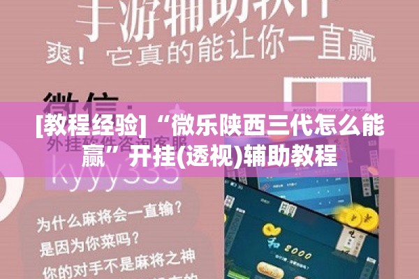 [教程经验]“微乐陕西三代怎么能赢	”开挂(透视)辅助教程