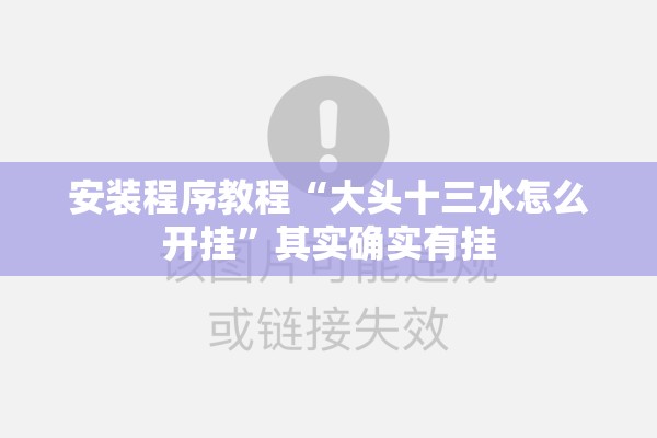 安装程序教程“大头十三水怎么开挂”其实确实有挂