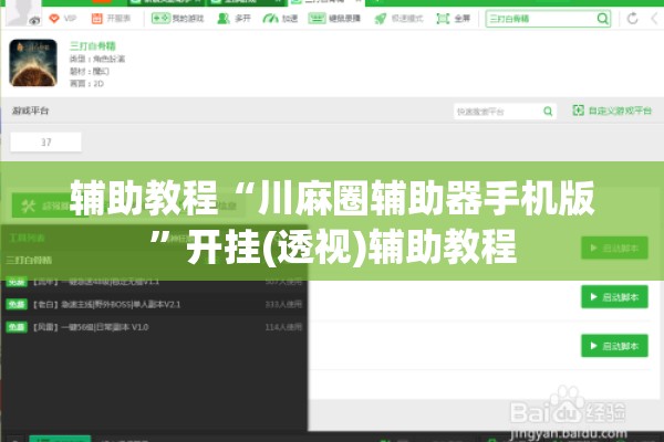 辅助教程“川麻圈辅助器手机版”开挂(透视)辅助教程