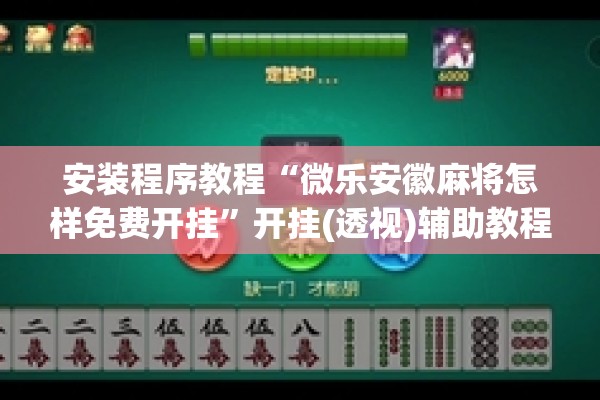 安装程序教程“微乐安徽麻将怎样免费开挂”开挂(透视)辅助教程
