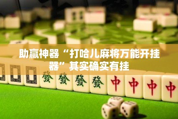 助赢神器“打哈儿麻将万能开挂器”其实确实有挂