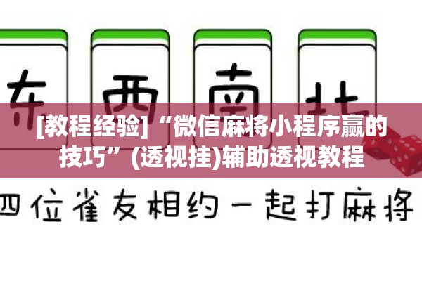 [教程经验]“微信麻将小程序赢的技巧”(透视挂)辅助透视教程