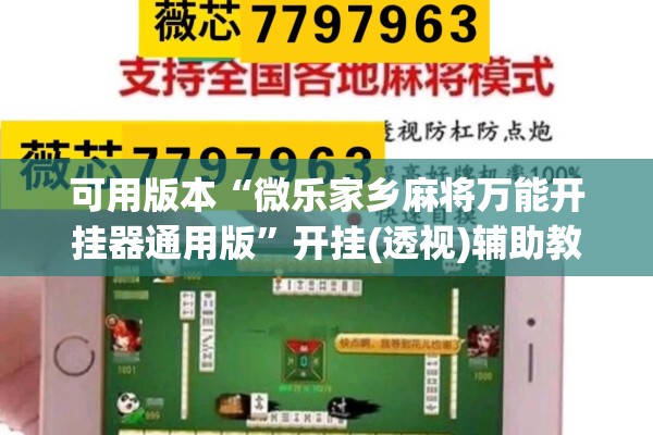 可用版本“微乐家乡麻将万能开挂器通用版”开挂(透视)辅助教程