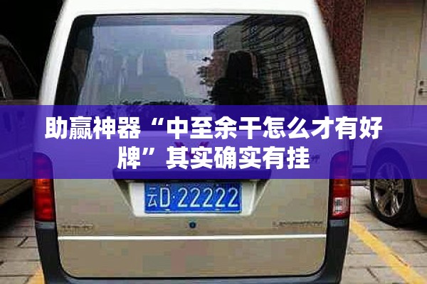 助赢神器“中至余干怎么才有好牌”其实确实有挂