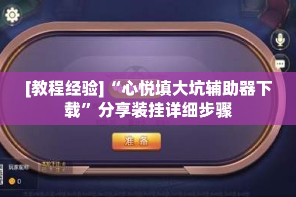 [教程经验]“心悦填大坑辅助器下载”分享装挂详细步骤