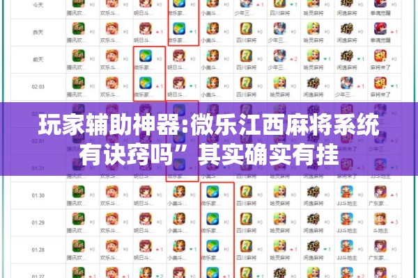 玩家辅助神器:微乐江西麻将系统有诀窍吗”其实确实有挂