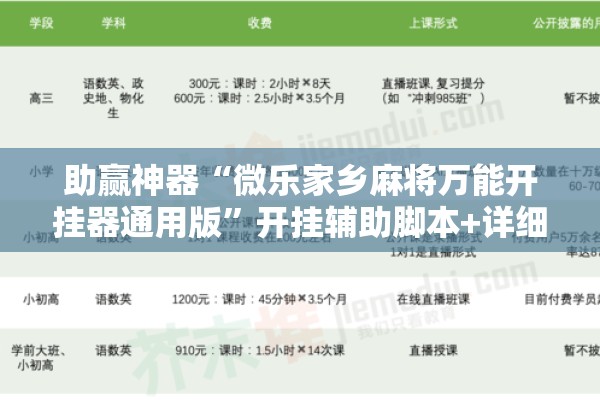 助赢神器“微乐家乡麻将万能开挂器通用版”开挂辅助脚本+详细开挂安装教程
