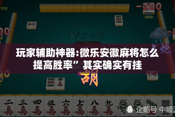 玩家辅助神器:微乐安徽麻将怎么提高胜率”其实确实有挂