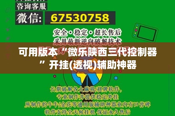 可用版本“微乐陕西三代控制器”开挂(透视)辅助神器