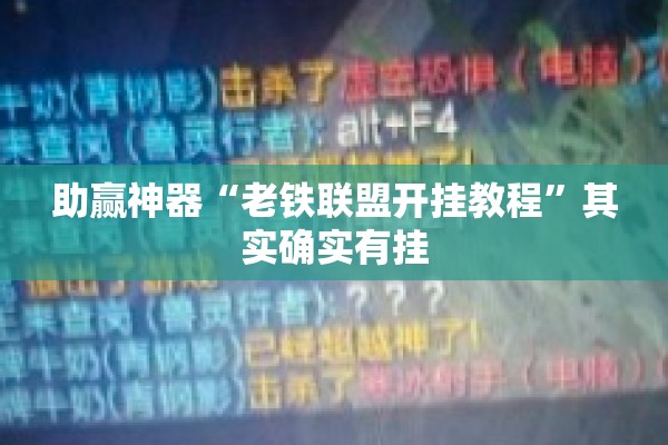 助赢神器“老铁联盟开挂教程”其实确实有挂