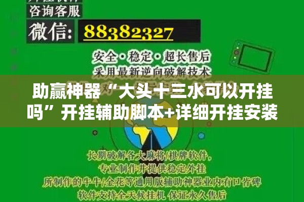 助赢神器“大头十三水可以开挂吗	”开挂辅助脚本+详细开挂安装教程