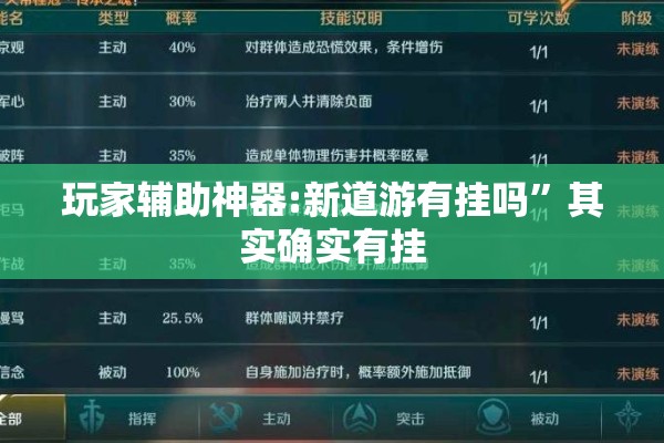 玩家辅助神器:新道游有挂吗”其实确实有挂