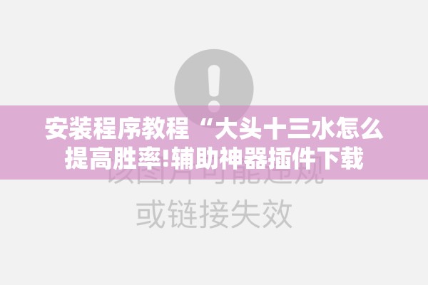 安装程序教程“大头十三水怎么提高胜率!辅助神器插件下载 安装程序教程“大头十三水怎么提高胜率!辅助神器插件下载