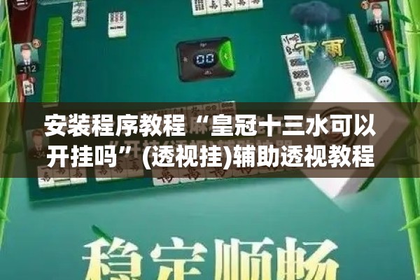 安装程序教程“皇冠十三水可以开挂吗”(透视挂)辅助透视教程