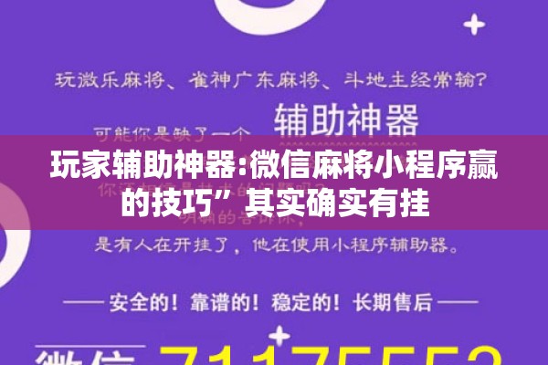 玩家辅助神器:微信麻将小程序赢的技巧	”其实确实有挂