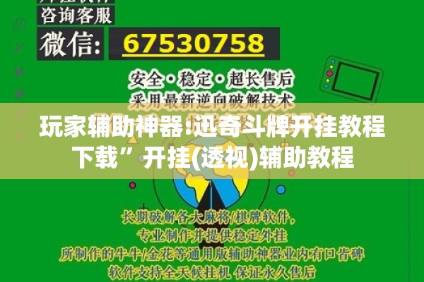 玩家辅助神器:迅奇斗牌开挂教程下载”开挂(透视)辅助教程