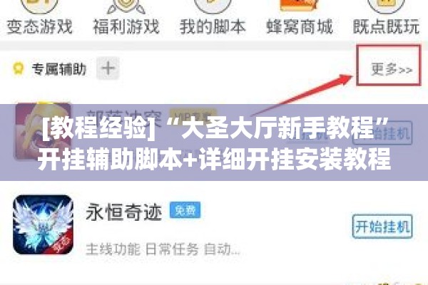 [教程经验]“大圣大厅新手教程”开挂辅助脚本+详细开挂安装教程
