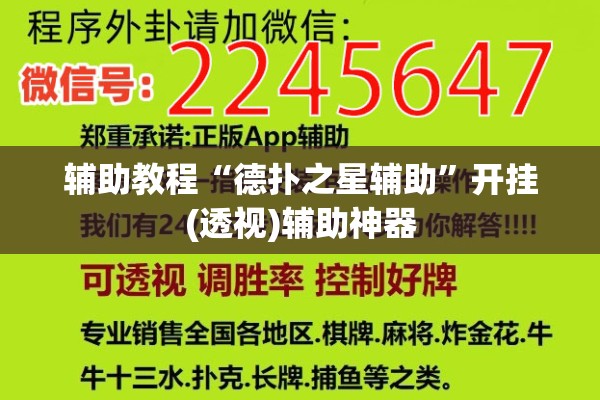 辅助教程“德扑之星辅助”开挂(透视)辅助神器