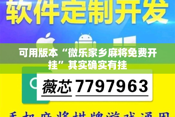 可用版本“微乐家乡麻将免费开挂”其实确实有挂