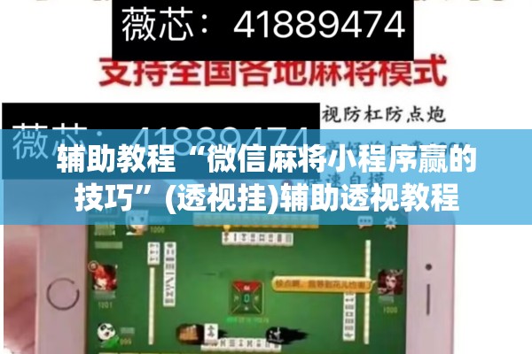 辅助教程“微信麻将小程序赢的技巧”(透视挂)辅助透视教程