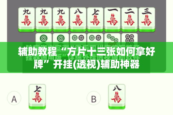 辅助教程“方片十三张如何拿好牌”开挂(透视)辅助神器