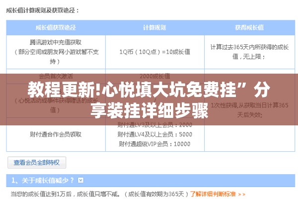 教程更新!心悦填大坑免费挂”分享装挂详细步骤