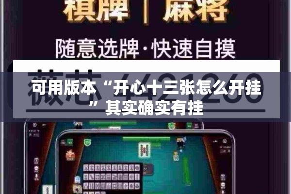 可用版本“开心十三张怎么开挂”其实确实有挂