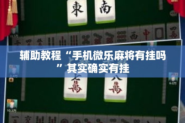 辅助教程“手机微乐麻将有挂吗”其实确实有挂