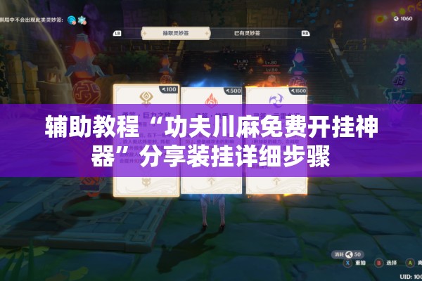 辅助教程“功夫川麻免费开挂神器”分享装挂详细步骤