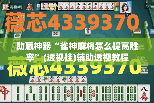 助赢神器“雀神麻将怎么提高胜率”(透视挂)辅助透视教程