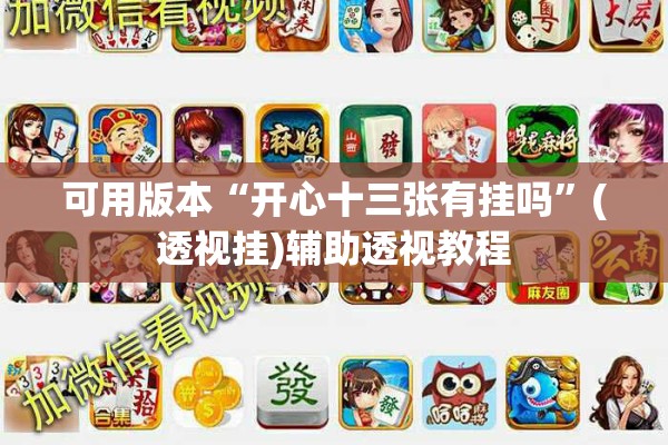 可用版本“开心十三张有挂吗”(透视挂)辅助透视教程